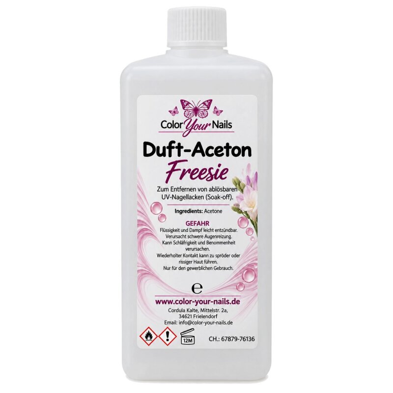 Aceton mit Freesien-Duft – zum Entfernen von UV-Nagellack