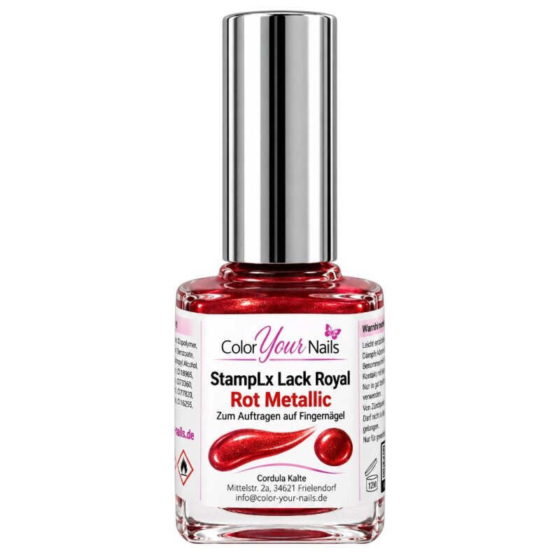 10ml StampLx Lack - NEUE FARBE Rot Metallic
