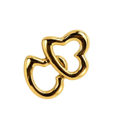 Nailart Charm Doppelherz. Silberfarben / Goldfarben, 925er Sterlingsilber