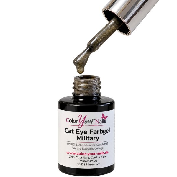 7ml Cat Eye Farbgel Military in Pinselflasche