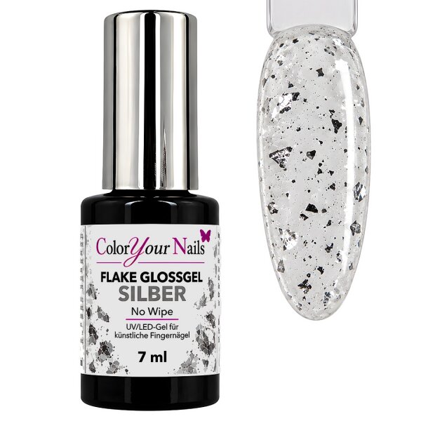 Flake Gloss Gel Silber 7ml