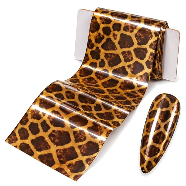 100 cm Transferfolie Schlangenmuster Animal Print Braun Gold
