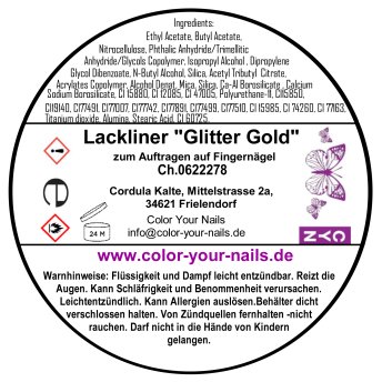 8ml Nailartliner, Lackliner, Fineliner Gold Glitter