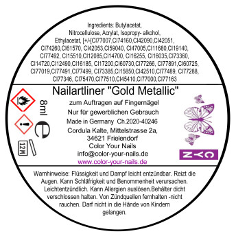 8ml Nailartliner, Fineliner Gold Metallic