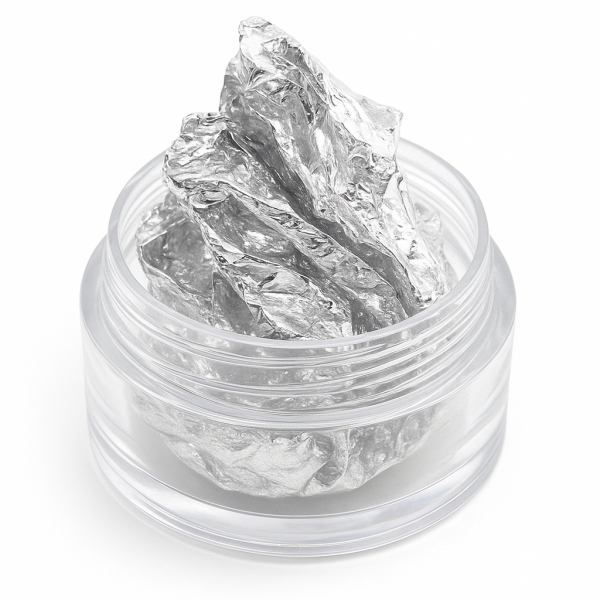Nagelfolie imitat SILBER. In Dose, Zupffolie