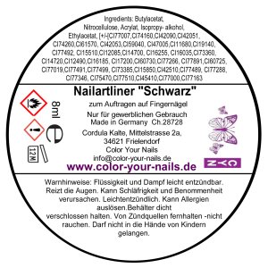 8ml Nailartliner, Fineliner Schwarz.