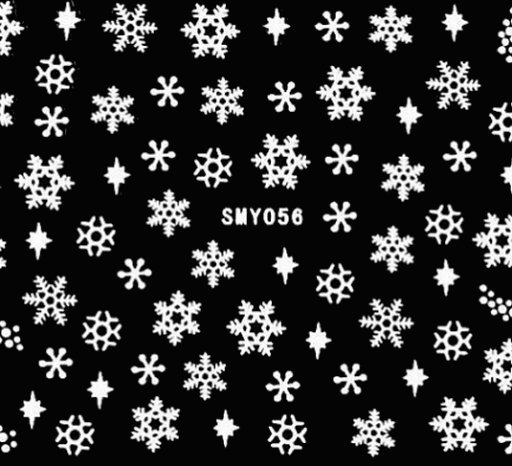 Weiße Winter Nagelsticker Eiskristalle, Sterne,Smileline (Smy-056)