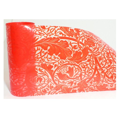 Transferfolie rot Lace.15cm x 4 cm (transparent)auch für Stamping