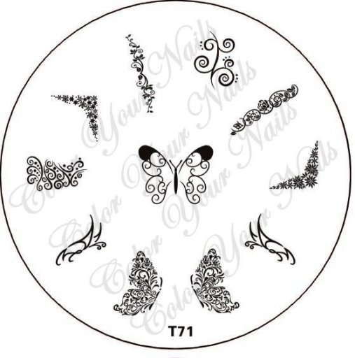 Stamping Schablone  T71, Schmetterlinge, Schmetterlingsflügel, eckiges French