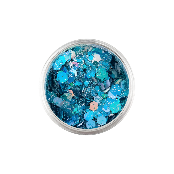 2g Glittermix Türkis-Blau - Silber