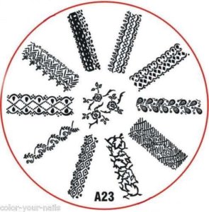 Stampingschablone A23, Lace-French