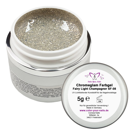 5g Premium Fairy Chromeglam Farbgel light Champagner (SF-08)