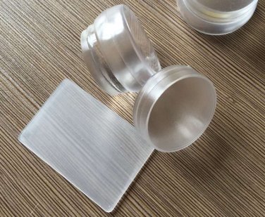 Flachstempel transparent. Flach Stempel für Stamping transparent mit Scrapper Jelly Stamper