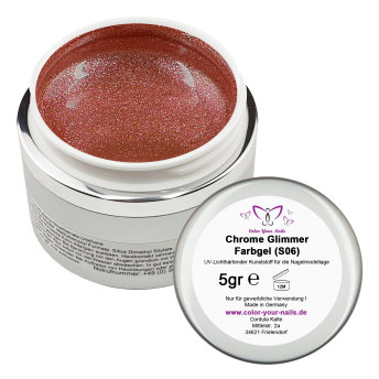 5g Premium Sparkling Chromegel (S-Serie). Wahl:  Kupfer Pink (S06)