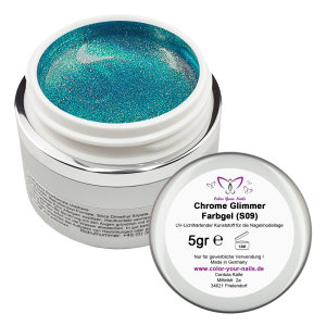 5g Premium Sparkling Chromegel (S-Serie). Wahl: Aquamarine Blau (S09)