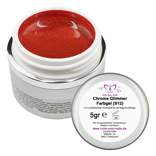 5g Premium Sparkling Chromegel (S-Serie). Wahl: Farbgel Red Lips (S12)