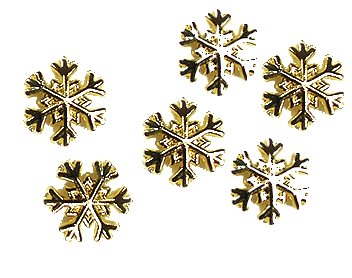 10 Metall Overlays - Eiskristalle / Schnee gold farben ca.6mm. In Dose. (156-3)