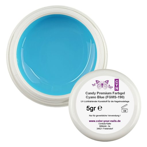 Premium Candy Fabgel. 5g. Cyano Blue (FGMS-142), ( ALT 190)