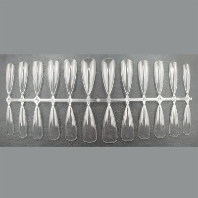 Special Fullcover Tips Stiletto (1 VE= 24 Tips) transparent - Press on Tips. 5 VE