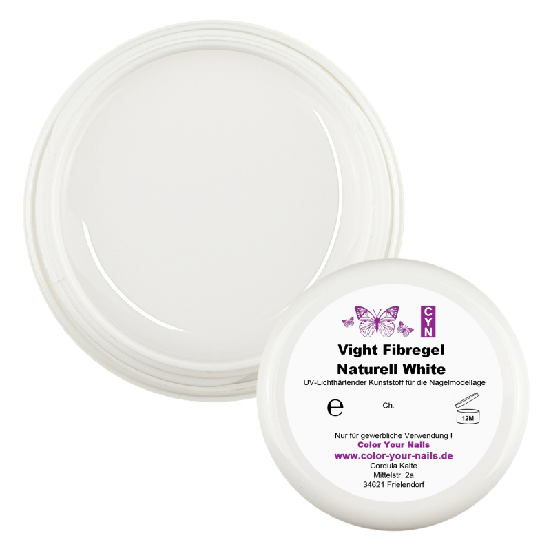 Vight Fibregel Naturell White. Fiberglasgel. 5ml