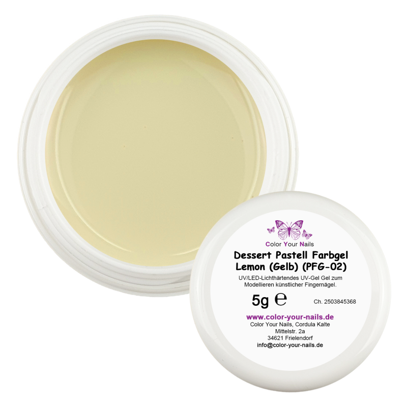 Dessert Pastell Farbgel, 5g Lemon (Gelb) (PFG-02)