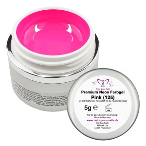 5g Premium Neon Farbgel, Pink-Töne. Pink (125)