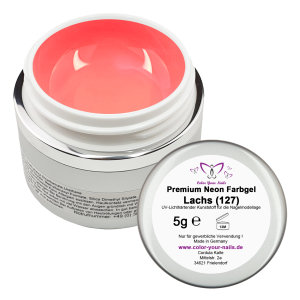 5g Premium Neon Farbgel, Pink-Töne. Lachs (127)