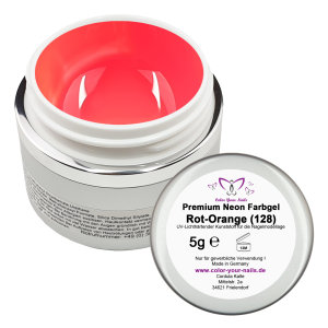 5g Premium Neon Farbgel, Pink-Töne. Rot-Orange (128)