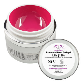 5g Premium Neon Farbgel, Pink-Töne. Lila (129)- Softlinetiegel