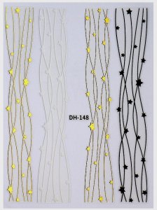 Nagel Stripes Sticker, Linesticker mit Sterne (DH-148)