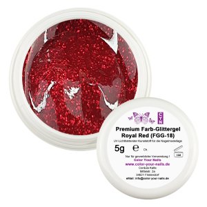 5g Premium Farb - Glittergel Royal Red (FGG-18) HEMA FREE