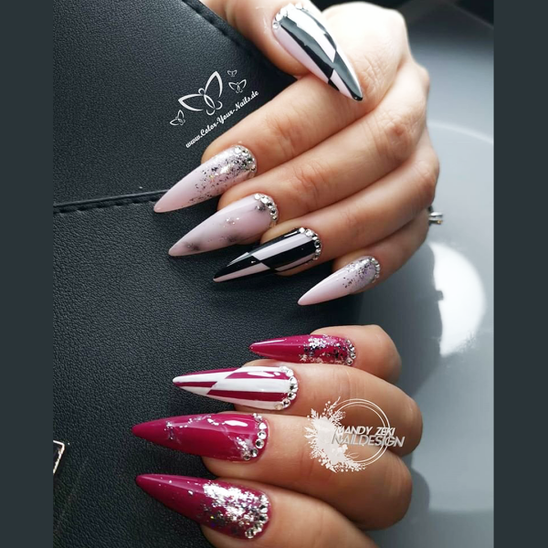 Special Fullcover Tips Stiletto (1 VE= 24 Tips) transparent - Press on Tips. 21 VE ( 1 ganze Box)