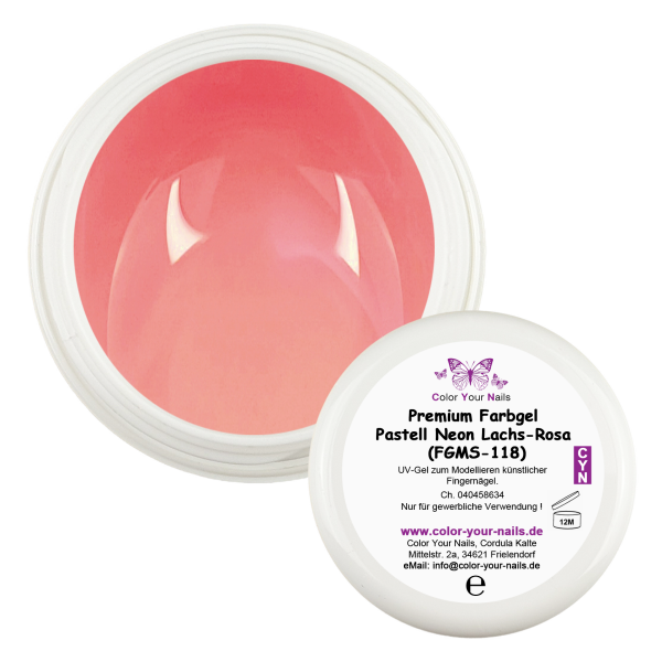 5g Premium PASTELL Neon Farbgel. Lachs-Rosa (FGMS-118)