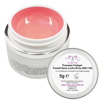 5g Premium PASTELL Neon Farbgel. Lachs-Rosa (FGMS-118)