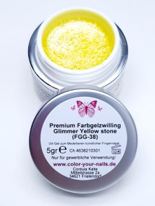 Premium Zwillings Glimmer Farbgel, 5g:  Yellow stone...