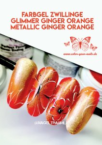 Premium Zwillings Glittergel, Farbe: Ginger orange Glimmer (FG-42)