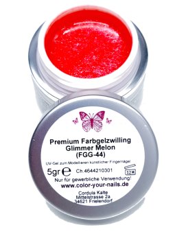 Premium Zwillings Glittergel, Farbe: Melon Glimmer (FGG-44)