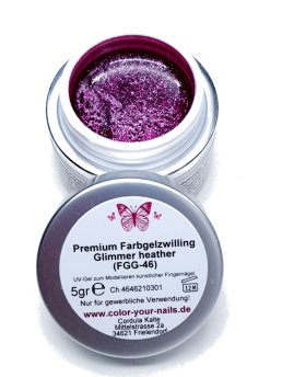Premium Zwillings Glittergel, Farbe: heather Glimmer (FGG-46)