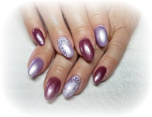 Premium Zwillings Glittergel, Farbe: grape violet Glimmer...