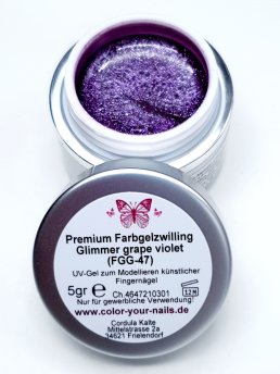 Premium Zwillings Glittergel, Farbe: grape violet Glimmer (FGG-47)