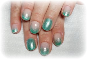 Premium Zwillings Glittergel, Farbe: MINT-Palms green...
