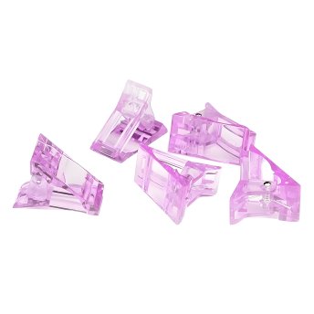 5  Acrylgel-Fixierklemmen, transparent-pink, Klemme