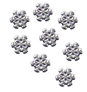 20 Metall Mini Schneeflocken 2,5mm. Silber, in Dose