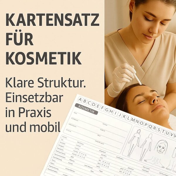 Kosmetik Karteikarten zum aufklappen. DIN A5 Format.